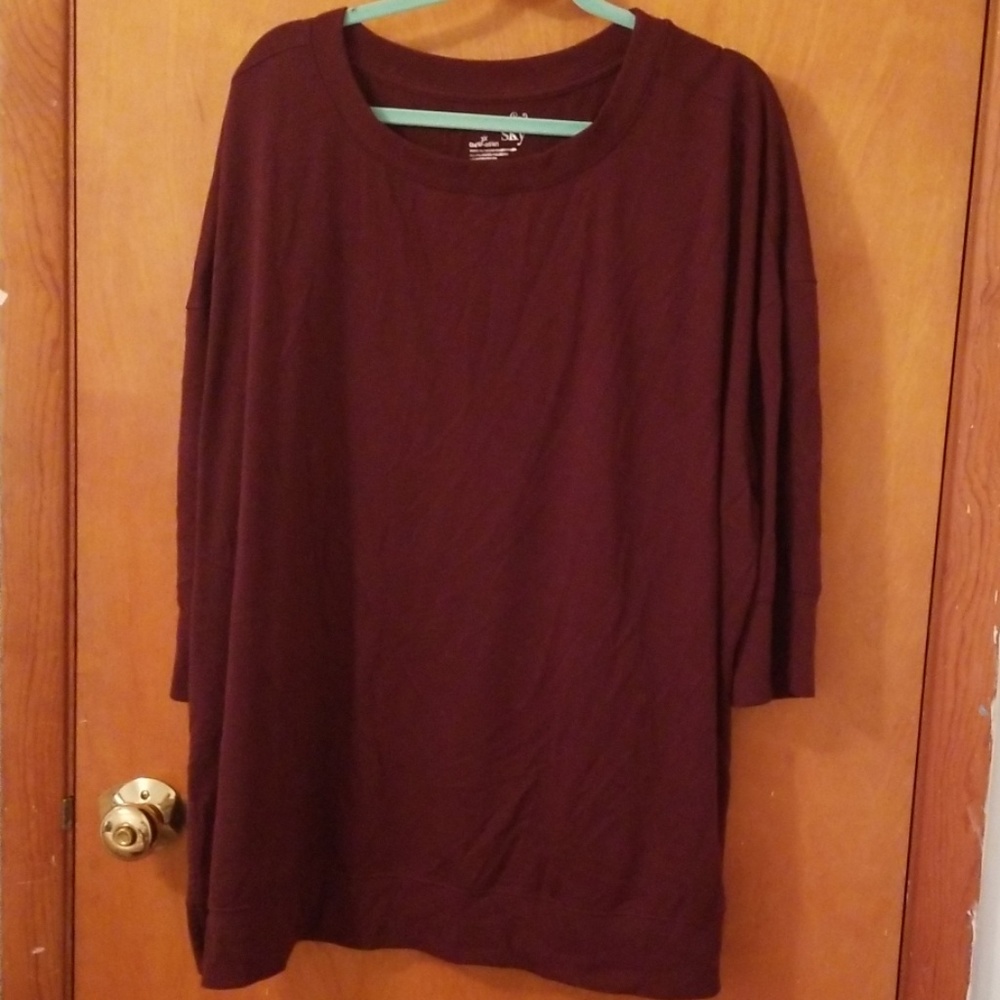 Burgundy 3/4 Sleeve Top
